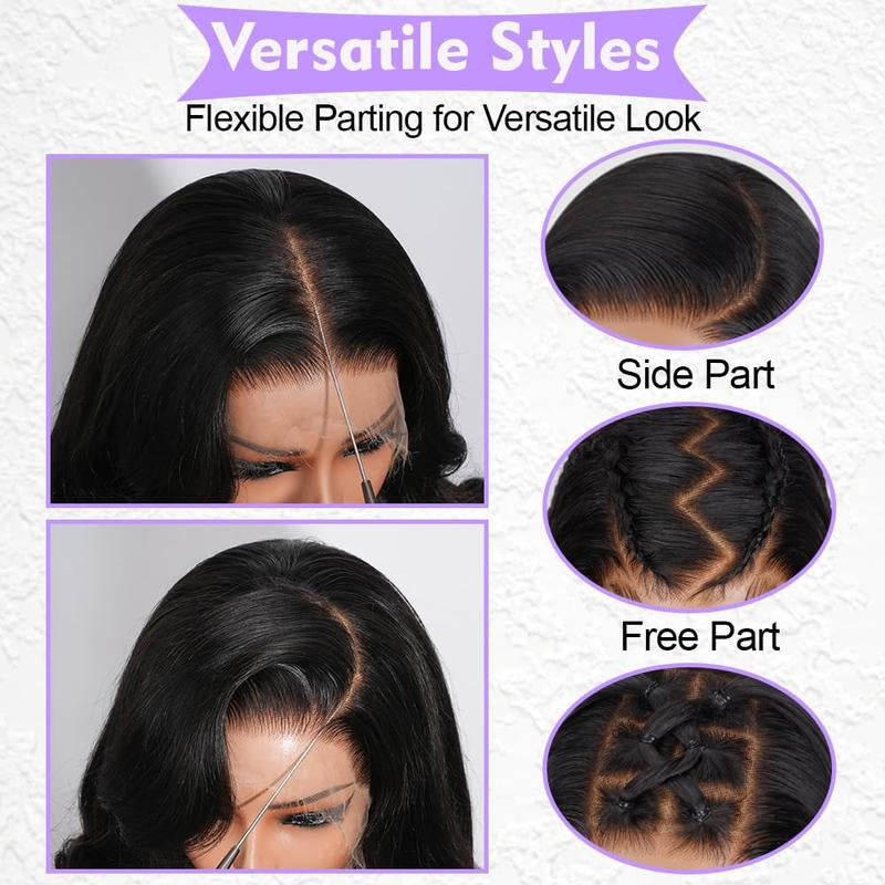 Mamushow 13X6 Real SKINLIKE HD Lace Frontal Body Wave Wigs Human Hair Pre Plucked Bleached Tiny Knots 250 Density 0.10Mm Ultra Thin Invisible Lace Front Wigs for Women Human Hair