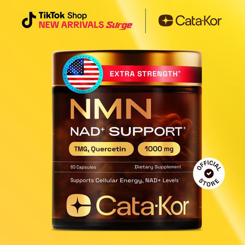 Cata-Kor NAD+ Supplement – NMN 500 Mg | Quercetin | TMG | Resveratrol Complex – Supports Cellular Energy & NAD+ Levels - Vitamin Dietary Supplement Healthcare