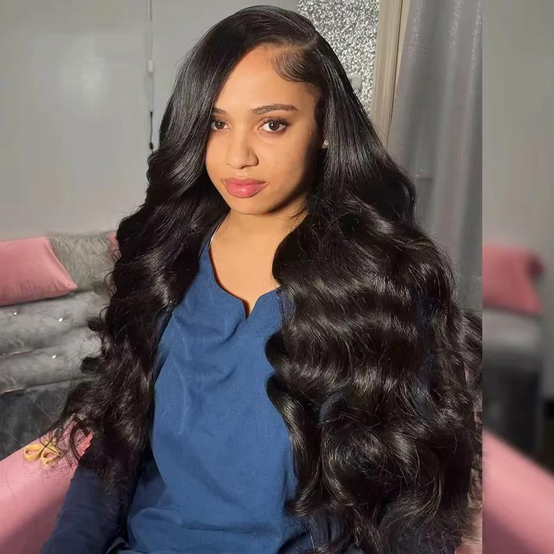 Mamushow 13X6 Real SKINLIKE HD Lace Frontal Body Wave Wigs Human Hair Pre Plucked Bleached Tiny Knots 250 Density 0.10Mm Ultra Thin Invisible Lace Front Wigs for Women Human Hair