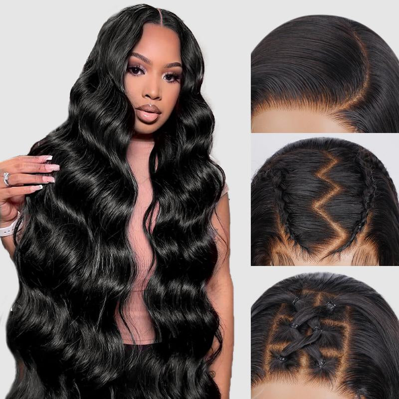 Mamushow 13X6 Real SKINLIKE HD Lace Frontal Body Wave Wigs Human Hair Pre Plucked Bleached Tiny Knots 250 Density 0.10Mm Ultra Thin Invisible Lace Front Wigs for Women Human Hair