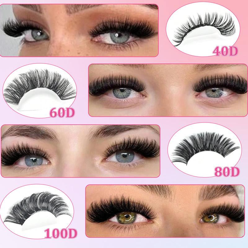 1712PCS Eyelash Cluster Kit, Dense Long Curl Lashes DIY Extension Set, Multiple Lengths, Eyelash Glue Tweezers, Includes Bond&Seal &Remove&Eyelash Tweezers &Brush D Curl（Ss02）